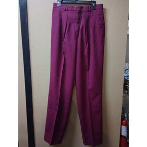 Haggar collection pleaded straight leg maroon pants women 16